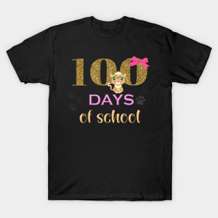 100 Days Of School Leopard Pattern T-Shirt